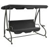 Outdoor Swing Bench with Canopy Anthracite