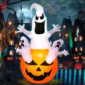 6 Feet Pumpkin-Halloween Blow Up Yard Decorations with Build-in LED Light