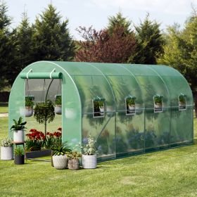 15x7x7FT Greenhouses for Outdoor Heavy Duty Hot House for Garden Plant Large Walk-in Greenhouse Tunnel Upgraded PE Cover w/ Galvanized Steel Frame 8 S