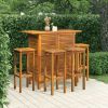 5 Piece Patio Bar Set Solid Wood Acacia