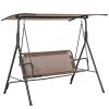 2-Seat Outdoor Patio Swing Chair-Brown (Swiship ship)(Prohibited by WalMart )