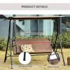 2-Seat Outdoor Patio Swing Chair-Brown (Swiship ship)(Prohibited by WalMart )