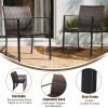 Set of 2 Stackable Outdoor Wicker Patio Dining Chairs, All-Weather Firepit Armchair with Armrests, Steel Frame for Patio Deck Garden Yard, Brown