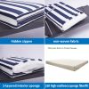 2PCS Outdoor Lounge Chair Cushion Replacement Patio Funiture Seat Cushion Chaise Lounge Cushion-blue/white stripe