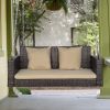 49in Brown Gradient Rattan Beige Cushion Rattan Swing Chair(Swing frames not included)