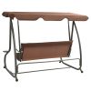 Outdoor Swing Bench with Canopy Coffee