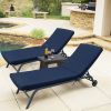 Outdoor Lounge Chair Cushion Replacement Patio Funiture Seat Cushion Chaise Lounge Cushion, NAVY BLUE