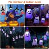 Halloween Ghost Witch Hat Hanging Light Lantern 11.6ft Outdoor String Decorative