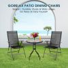 Set of 2 Adjustable Portable Patio Folding Dining Chair Recliners