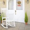 68.5*86*115CM Square Wooden Rocking Chair Wavy Backboard White