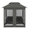 Outdoor Convertible Swing Bench with Canopy Anthracite 86.6"x63"x94.5" Steel