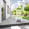 68.5*86*115CM Square Wooden Rocking Chair Wavy Backboard White