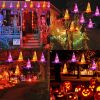 8 Pcs Hanging Witch Hat String Lights Remote Controlled Halloween Decorations for Outdoor Party