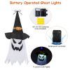 Halloween Ghost Witch Hat Hanging Light Lantern 11.6ft Outdoor String Decorative