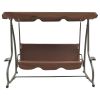 Outdoor Swing Bench with Canopy Coffee