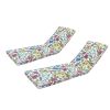 2PCS Set Outdoor Lounge Chair Cushion Replacement Patio Funiture Seat Cushion Chaise Lounge Cushion (White Flower Color)