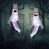 2pcs, 47" Halloween Ghost Windsocks Decorations With LED Light Outdoor Halloween Decorations Hanging Ghost Windsocks Décor For Halloween