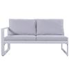 [Not allowed to sell to Wayfair]Industrial Style Outdoor Sofa Combination Set With 2 Love Sofa; 1 Single Sofa; 1 Table; 2 Bench