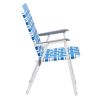 2pcs Steel Tube PP Webbing Bearing 120kg Folding Beach Chair Blue& White Strip