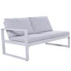 [Not allowed to sell to Wayfair]Industrial Style Outdoor Sofa Combination Set With 2 Love Sofa; 1 Single Sofa; 1 Table; 2 Bench