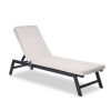 2PCS Set Outdoor Lounge Chair Cushion Replacement Patio Funiture Seat Cushion Chaise Lounge Cushion (Beige)