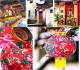 Traditional Painted Flowers Chinese Cloth Lantern for Chinese Spring Festival Home Garden Hanging Decor