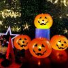 5Pcs Led Light up Balloon Latex Pumpkin Balloons Halloween Party Decorations for Home Halloween Pumpkin Decor Outdoor indoor