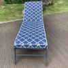 2PCS Set Outdoor Lounge Chair Cushion Replacement Patio Funiture Seat Cushion Chaise Lounge Cushion (Blue Striped Color)