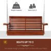 2 Seater Outdoor Patio Swing Chair-Brown (Swiship ship)( Prohibited by WalMart )