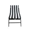 2PCS Set Outdoor Lounge Chair Cushion Replacement Patio Funiture Seat Cushion Chaise Lounge Cushion-BLACK-WHITE