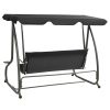 Outdoor Swing Bench with Canopy Anthracite