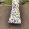 2PCS Set Outdoor Lounge Chair Cushion Replacement Patio Funiture Seat Cushion Chaise Lounge Cushion (White Flower Color)