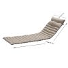 2PCS Set Outdoor Lounge Chair Cushion Replacement Patio Funiture Seat Cushion Chaise Lounge Cushion-KHAKI