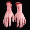 Fake Human Arm Hands Bloody Dead Body Parts Haunted House Halloween Decorations, 2-Pieces (Left and Right)