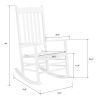 68.5*86*115CM Square Wooden Rocking Chair Wavy Backboard White