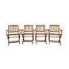 Foldable Patio Dining Set, 4 Folding Chairs, Indoor and outdoor universal, Teak