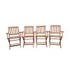 Foldable Patio Dining Set, 4 Folding Chairs, Indoor and outdoor universal, Teak