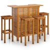 5 Piece Patio Bar Set Solid Wood Acacia