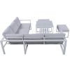 [Not allowed to sell to Wayfair]Industrial Style Outdoor Sofa Combination Set With 2 Love Sofa; 1 Single Sofa; 1 Table; 2 Bench