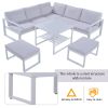 [Not allowed to sell to Wayfair]Industrial Style Outdoor Sofa Combination Set With 2 Love Sofa; 1 Single Sofa; 1 Table; 2 Bench