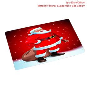 Merry Christmas Bathroom Curtain Santa Claus Toilet Seat Christmas Decorations (Option: Old man carpet)