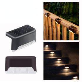 4pcs Solar Wall Light Garden Outdoor; Waterproof Stair Lights With Light Control; For Garden Yard Porch Wedding Party Decor (Color: Black Shell [warm Light])