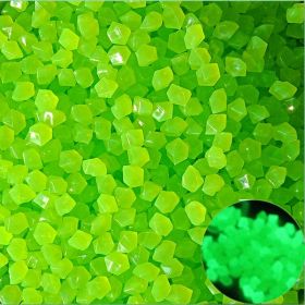 500pcs/bag Luminous Stones Glow In The Dark Pebbles, Home Garden Decoration Outdoor Yard Lawn Path Decor, Aquarium Glow Rocks (Color: Green)