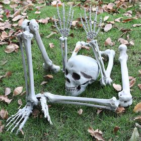 Realistic Skeleton Stakes Halloween Decorations for Garden (Color: set2)