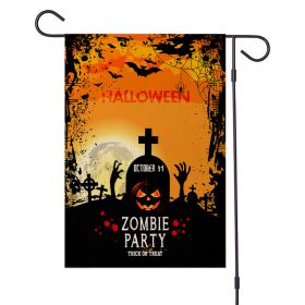 2pcs Halloween Decorations Garden Flag 12x18 Vertical Double Sided I Smell Children Sisters Fall Outside Hocus Pocus Decor Burlap Yard Flag (Color: PicF)