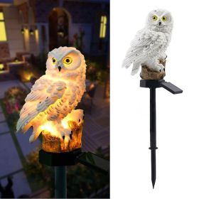 Solar Owl Garden Light Owl Solar Lamp Parrot Lawn Light Solar Lights Outdoor Solar Light Animal Pixie Lawn Lamp Waterproof Decor (Emitting Color: White)