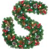 9Ft Pre-Lit Artificial Christmas Garland, LED Luminous Christmas Decorations