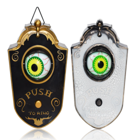 Halloween Doorbell Decorations with Spooky Sounds (Color: Black)