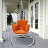 Indoor Outdoor Hanging Egg Swing Chair with Cushion and C Stand;  Egg Shaped Hanging Swing Chair;  Egg-Shaped Hammock Swing Chair Single Seat