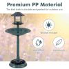 Pedestal Bird Bath with Solar Light with Bird Feeder and Flower Planter